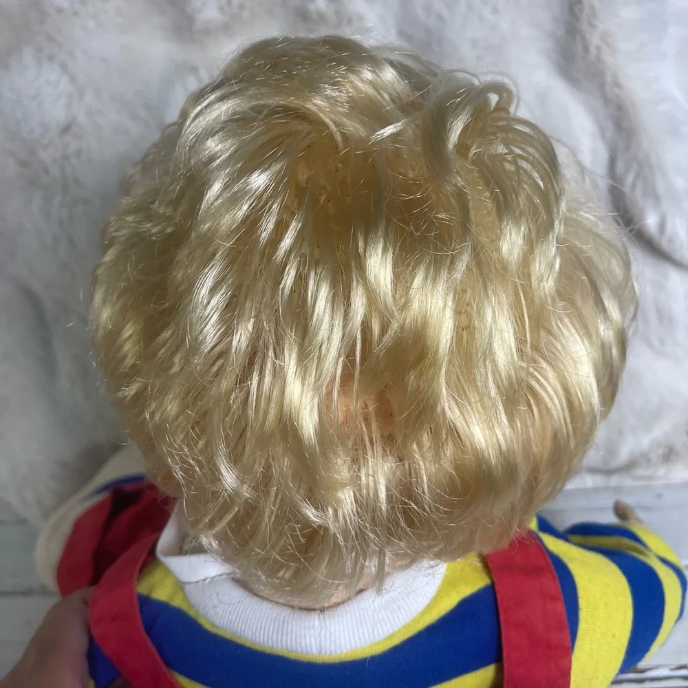 CLEANED Original 1986 Playskool My Buddy Doll Blonde Hair Shoes Carpenter Apron‎